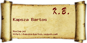 Kapsza Bartos névjegykártya